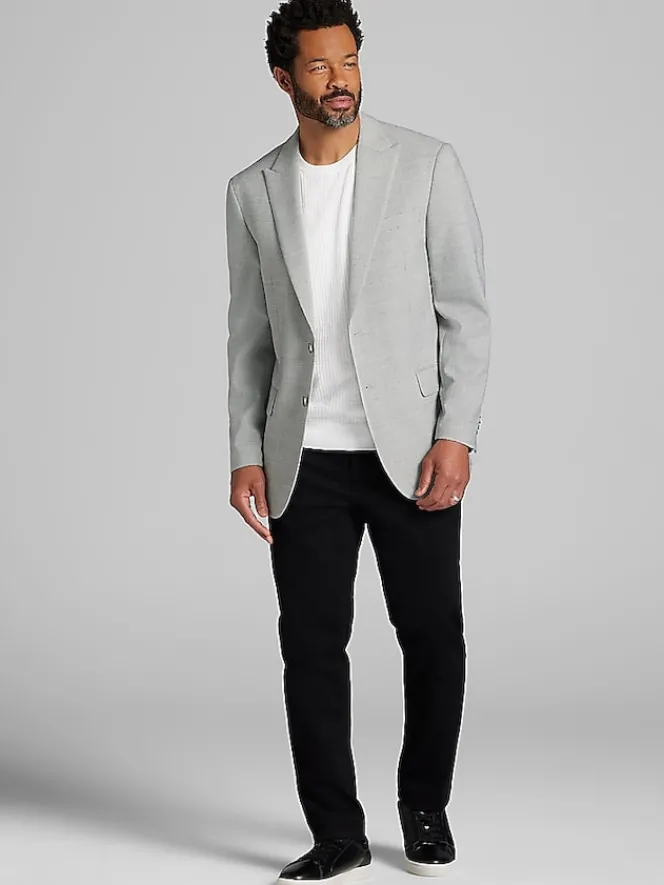 Big & Tall Sport Coats|Casual Shop-Awearness Kenneth Cole Modern Fit Houndstooth Sport Coat Grey/White Houndstooth