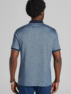 Casual Shirts|Casual Shop-Joseph Abboud Modern Fit Jacquard Polo Light Blue