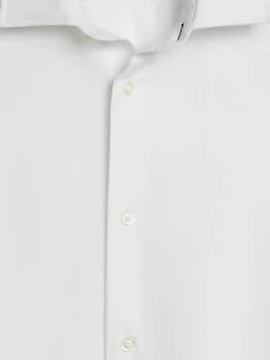 Button Up Shirts|Long Sleeve Button Up Shirts-Joseph Abboud Modern Fit Jaspe Knit Shirt White