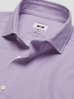 Patterned Dress Shirts|Designer Dress Shirts-Joseph Abboud Modern Fit Knit Dress Shirt Berry