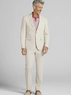 3-piece Suits|Suit Separates-JOE Joseph Abboud Modern Fit Knit Suit Jacket Tan Stripe