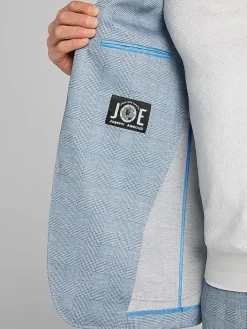 3-piece Suits|Suit Separates-JOE Joseph Abboud Modern Fit Knit Suit Jacket Lt Blue Plaid
