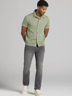 Button Up Shirts|Casual Shop-Joseph Abboud Modern Fit Lightweight Button Front Sweater Oil Green