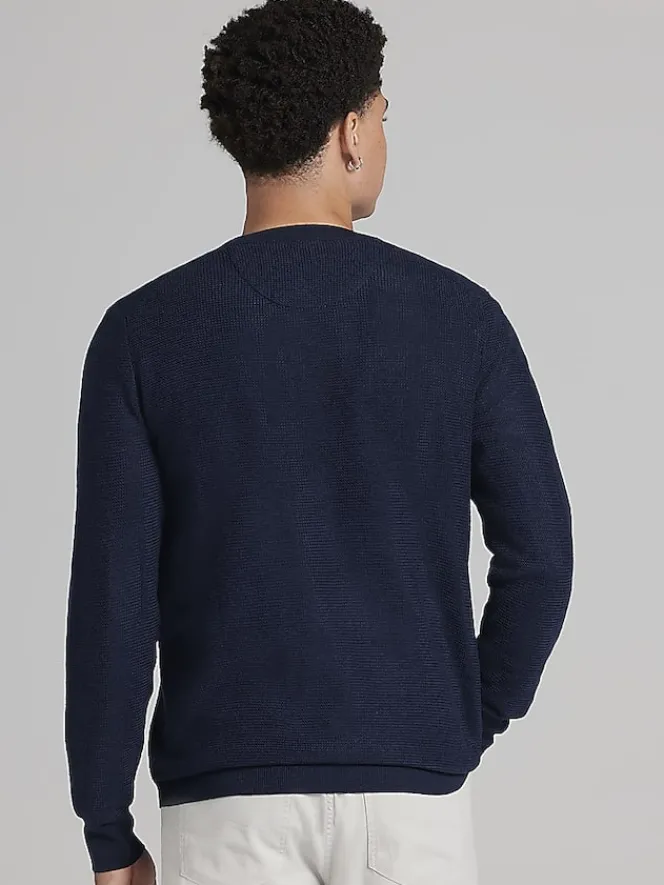 Sweaters|Casual Shop-Joseph Abboud Modern Fit Lightweight Crewneck Sweater Aqua