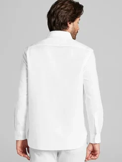 Button Up Shirts|Casual Shirts-Joseph Abboud Modern Fit Linen Blend Button Up Shirt Light Blue