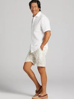 Button Up Shirts|Casual Shirts-Joseph Abboud Modern Fit Linen Blend Spread Collar Button Up Shirt White