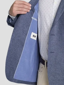 Sport Coats|Sport Coats-Joseph Abboud Modern Fit Linen Blend Sport Coat Blue Tic