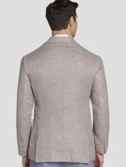 Sport Coats|Sport Coats-Joseph Abboud Modern Fit Linen Blend Sport Coat Tan Tic