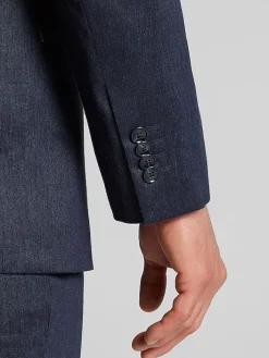 Linen Suits|3-piece Suits-Joseph Abboud Modern Fit Linen Blend Suit Jacket Chocolate Brown