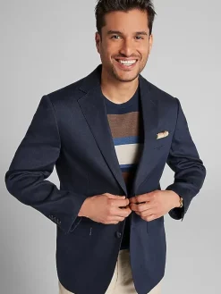 Linen Suits|3-piece Suits-Joseph Abboud Modern Fit Linen Blend Suit Jacket Chocolate Brown