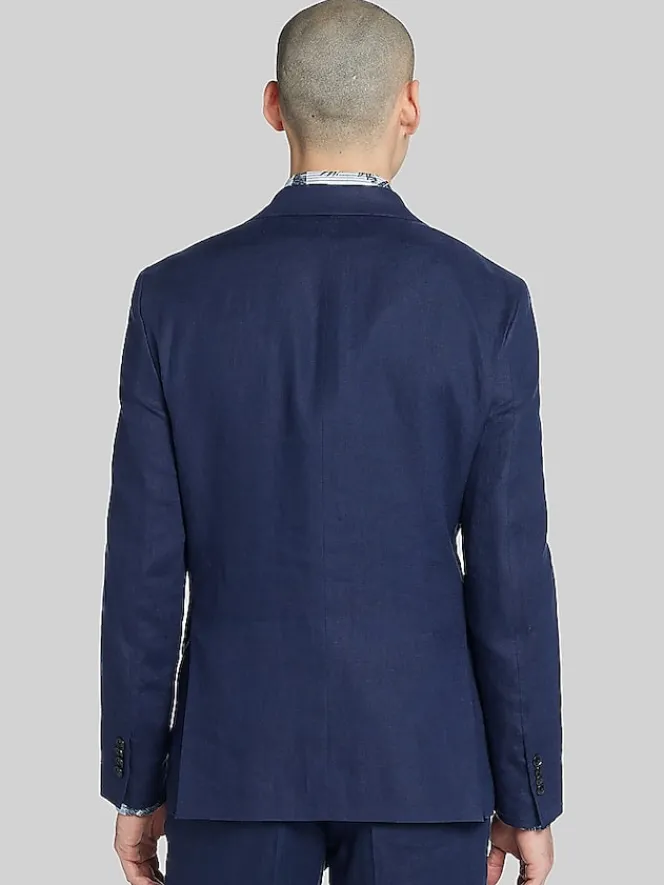 3-piece Suits|Suit Separates-Tommy Hilfiger Modern Fit Linen Suit Jacket Navy Solid
