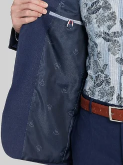 3-piece Suits|Suit Separates-Tommy Hilfiger Modern Fit Linen Suit Jacket Navy Solid