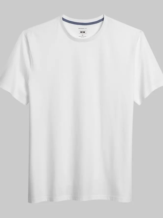 T-shirts|Casual Shirts-Joseph Abboud Modern Fit Luxe Cotton Crewneck Tee Black