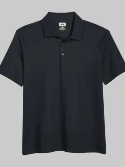 Polos-Joseph Abboud Modern Fit Luxe Cotton Polo Black