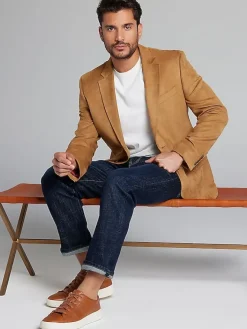 Casual Shop|Big & Tall Sport Coats-Nautica Modern Fit Microsuede Sport Coat Blue