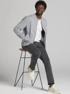 Outerwear-Awearness Kenneth Cole Modern Fit Mini Check Bomber Jacket Light Grey