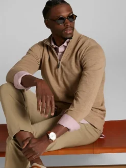 Big & Tall Dress Shirts|Patterned Dress Shirts-Wilke-Rodriguez Modern Fit Mini Check Dress Shirt Red