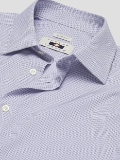 Patterned Dress Shirts|Designer Dress Shirts-Joseph Abboud Modern Fit Mini Check Performance Dress Shirt Lavender