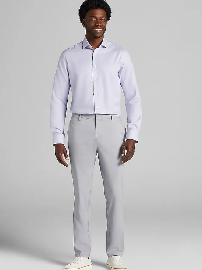 Patterned Dress Shirts|Dress Shirts-Pronto Uomo Modern Fit Mini Dobby Dress Shirt Purple