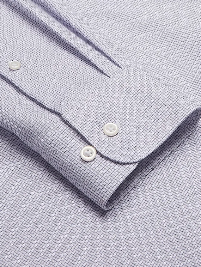 Patterned Dress Shirts|Dress Shirts-Pronto Uomo Modern Fit Mini Dobby Dress Shirt Purple