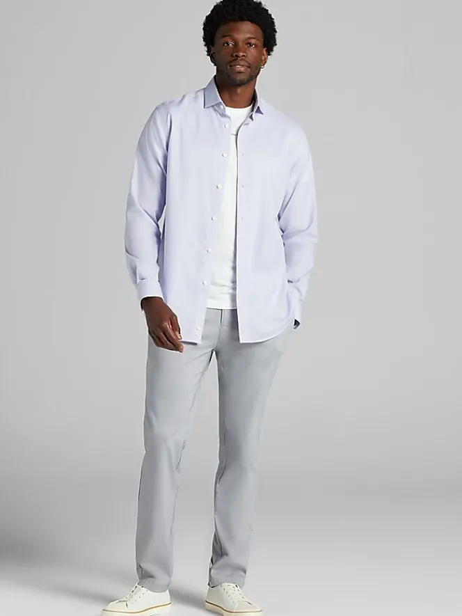 Patterned Dress Shirts|Dress Shirts-Pronto Uomo Modern Fit Mini Dobby Dress Shirt Purple