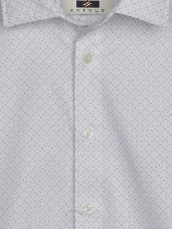 Button Up Shirts|Long Sleeve Button Up Shirts-Joseph Abboud Modern Fit Mini Dot Button Up Shirt White