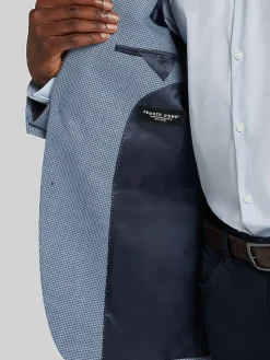 Sport Coats|Sport Coats-Pronto Uomo Modern Fit Mini Houndstooth Sport Coat Blue Mini Houndstooth