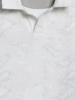 Casual Shirts|Polos-Joseph Abboud Modern Fit Mosaic Print Polo Blue