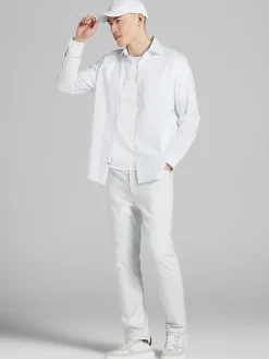 Button Up Shirts|Casual Shirts-Joseph Abboud Modern Fit Multistripe Button Up Shirt Light Blue