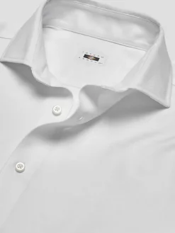 Solid Dress Shirts|White Dress Shirts-Joseph Abboud Modern Fit Performance Knit Twill Dress Shirt Black