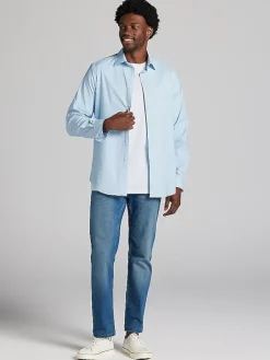 Patterned Dress Shirts|Designer Dress Shirts-Joseph Abboud Modern Fit Performance Mini Grid Dress Shirt Teal