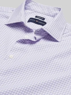 Patterned Dress Shirts|Designer Dress Shirts-Joseph Abboud Modern Fit Performance Plaid Dress Shirt Purple