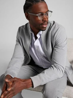 Patterned Dress Shirts|Designer Dress Shirts-Joseph Abboud Modern Fit Performance Plaid Dress Shirt Purple