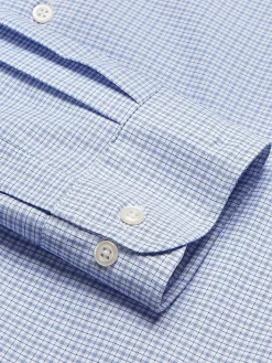 Patterned Dress Shirts|Designer Dress Shirts-Joseph Abboud Modern Fit Performance Small Plaid Dress Shirt Blue