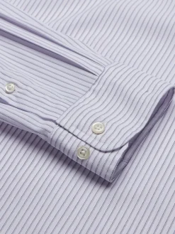 Dress Shirts|Patterned Dress Shirts-Joseph Abboud Modern Fit Performance Stripe Dress Shirt Purple