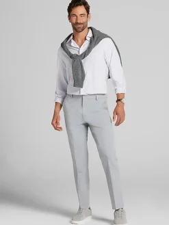 Dress Shirts|Patterned Dress Shirts-Joseph Abboud Modern Fit Performance Stripe Dress Shirt Purple