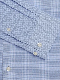 Dress Shirts|Designer Dress Shirts-Joseph Abboud Modern Fit Performance 4-Way Stretch Plaid Dress Shirt Blue Check