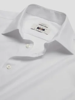 Solid Dress Shirts|Designer Dress Shirts-Joseph Abboud Modern Fit Performance 4-Way Stretch Dress Shirt White Solid