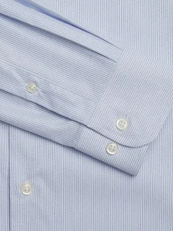 Patterned Dress Shirts|Designer Dress Shirts-Joseph Abboud Modern Fit Performance 4-Way Stretch Dress Shirt Blue Stripe