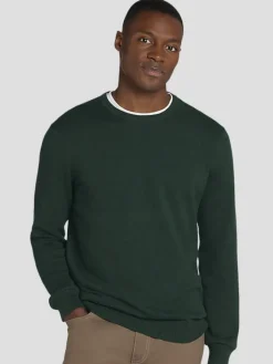 Sweaters-Joseph Abboud Modern Fit Pima Cotton Crewneck Sweater Med Blue