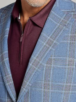 Sport Coats|Sport Coats-JOE Joseph Abboud Modern Fit Plaid Sport Coat Blue Plaid
