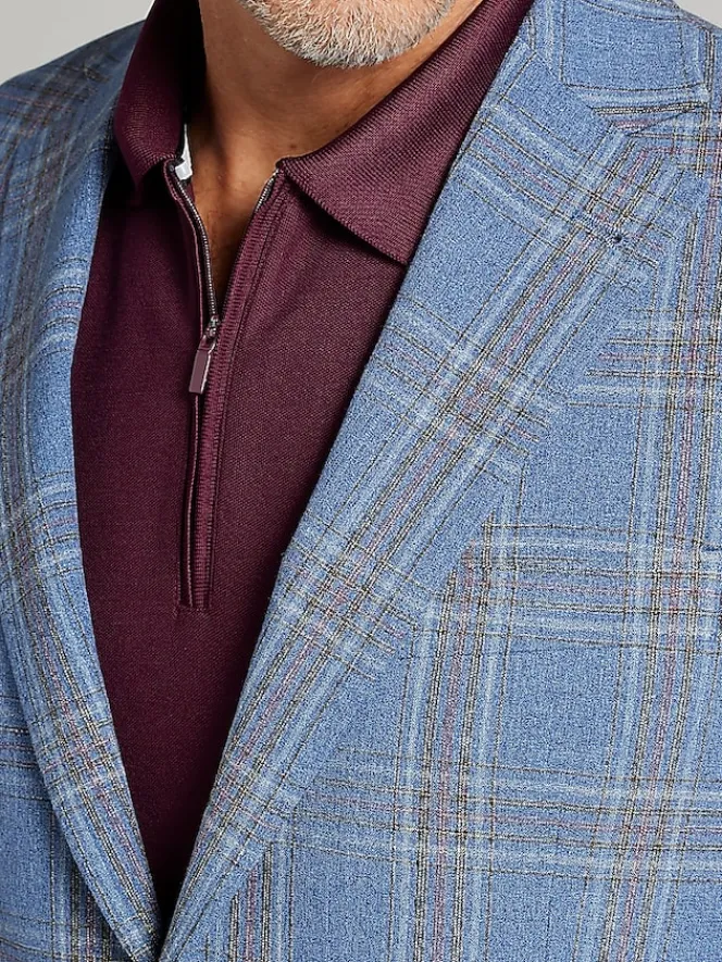 Sport Coats|Sport Coats-JOE Joseph Abboud Modern Fit Plaid Sport Coat Blue Plaid