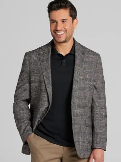 Sport Coats|Sport Coats-Joseph Abboud Modern Fit Plaid Sport Coat Brown Plaid