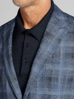 Sport Coats|Sport Coats-Joseph Abboud Modern Fit Plaid Sport Coat Indigo Plaid