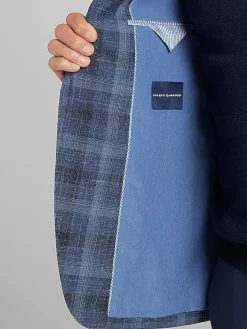 Sport Coats|Sport Coats-Joseph Abboud Modern Fit Plaid Sport Coat Indigo Plaid