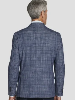 Sport Coats|Sport Coats-Tommy Hilfiger Modern Fit Plaid Sport Coat Blue Plaid