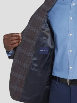 Sport Coats|Sport Coats-Joseph Abboud Modern Fit Plaid Sport Coat Brick Plaid