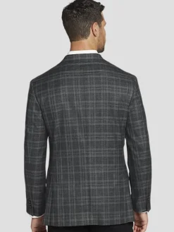 Sport Coats|Sport Coats-Awearness Kenneth Cole Modern Fit Plaid Sport Coat Grey/Plum Plaid