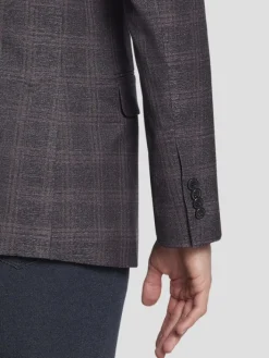 Sport Coats|Sport Coats-Awearness Kenneth Cole Modern Fit Plaid Sport Coat Grey/Plum Plaid