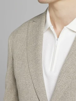 Sport Coats|Sport Coats-JOE Joseph Abboud Modern Fit Plaid Sport Coat Tan Plaid